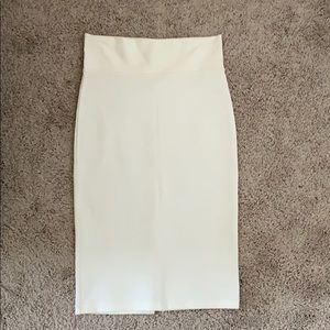 High-waisted Off-white pencil skirt with back slit
